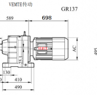 R137-Y225M4-4P-M4-0°減速機型號大全及尺寸圖